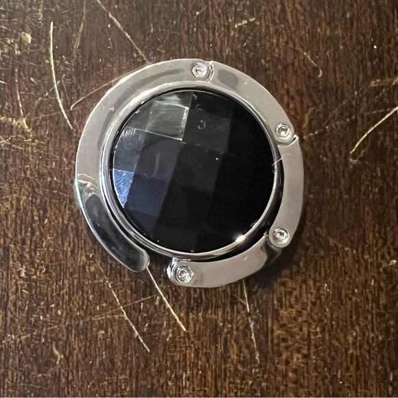 Black Rhinestone Table Purse Hook - Picture 2 of 4